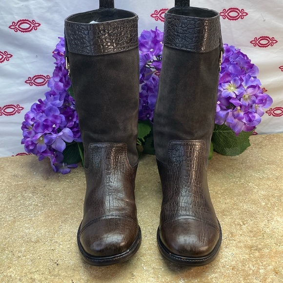 Tory Burch Corey Leather & Suede Boots SZ 10 - Picture 1 of 7